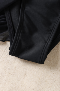 Women's Thin Strap Twist Front Side Tie Solid Swimsuit Dress