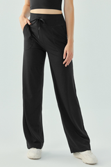 Women Naked-Feeling High-Waisted Drawstring Athletic Pants