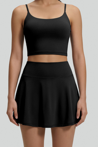Women's Criss‑Cross Back Cami Top & Skort Yoga Set