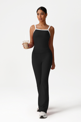 Women High-Waisted Bootcut Butt-Lifting Yoga Set: Vest + Flared Pants