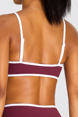 Women's Color-Block Bra And Cross Waist Leggings Sport Set