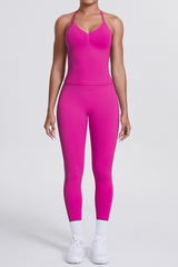 High-Waist Seamless Yoga Set - Halter Neck, Quick-Dry Fitness Outfit