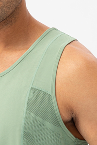 Men's Breathable Sleeveless Mesh Panel Athletic Tank Top