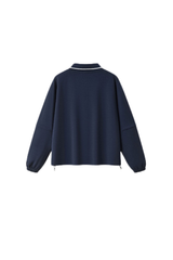 Men's Fall V-Neck Polo Collar Detachable-Sleeve Sweatshirt