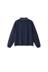 Men's Fall V-Neck Polo Collar Detachable-Sleeve Sweatshirt