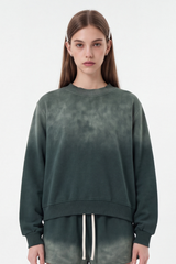 Women's Fall Fleece Vintage Gradient Mock Neck Sweatshirt