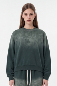 Women's Fall Fleece Vintage Gradient Mock Neck Sweatshirt
