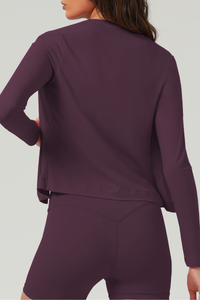 Fitted Snap Button Workout Long Sleeve Cardigan For Women