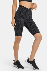Women's V-Waist High-Waisted Biker Yoga Shorts with Pockets