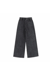 Unisex Fall Washed Adjustable Drawstring Hem Sweatpants