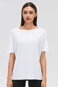 Women's Summer Lightweight Loose Fit Solid Sports T-Shirt