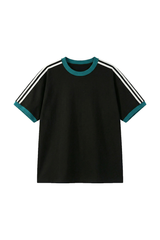 Men's Summer Retro Side 3-Stripes Contrast Loose Fit T-Shirt