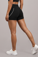 Women's Side Contrast Line High Waist Bike Shorts