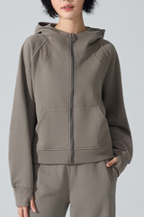 Women's Winter Fleece Lined Thermal Hooded Zip Up Jacket