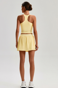 Women's Tennis Set:Cropped Racerback Tank Top& Skort