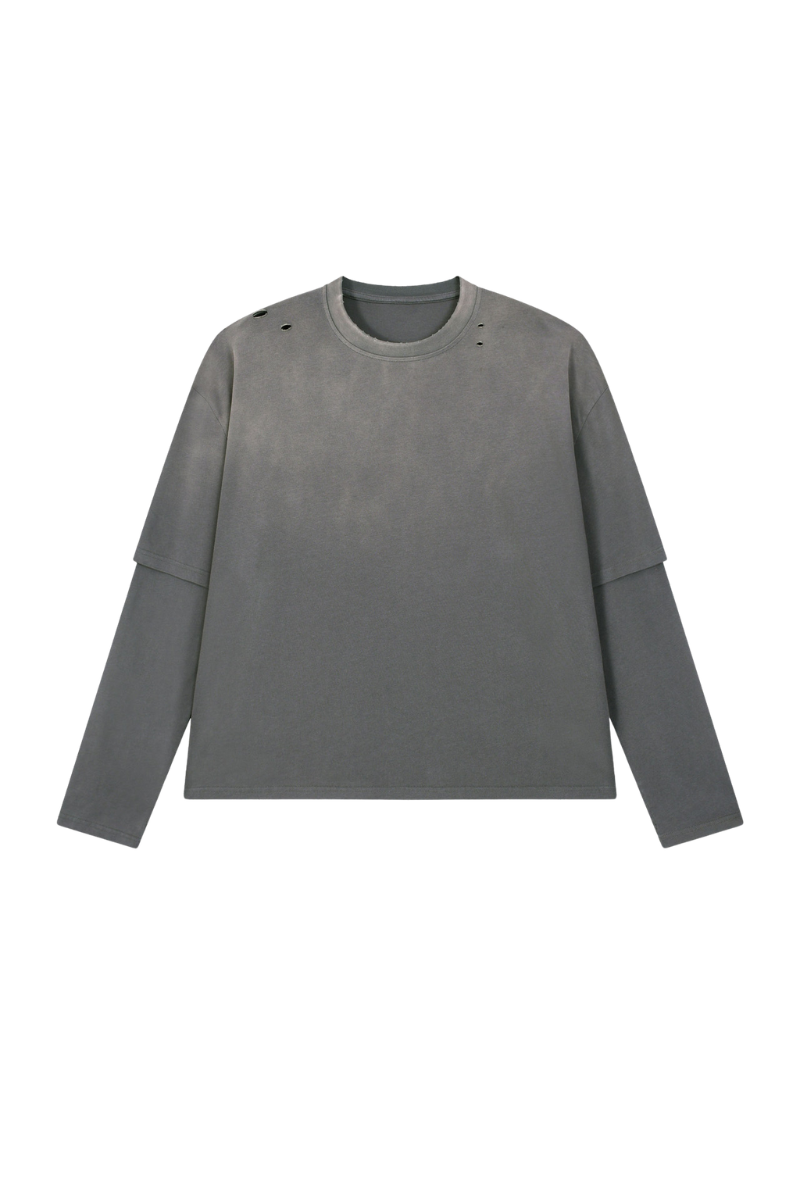 Unisex 100% cotton Vintage Wash Gradient Relaxed Pullover