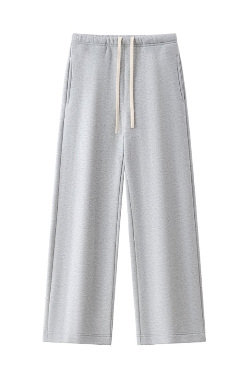 Unisex Fall Drawstring Side Pocket Wide Leg Sweatpants