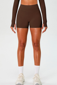 Women's High Waist Pleated Buttocks Lifts Nude Feel Shorts
