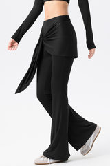 Women's Butt-Covering Slimming Tie-Waist Flare Yoga Pants