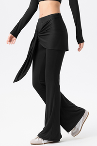 Women's Butt-Covering Slimming Tie-Waist Flare Yoga Pants