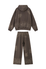 Women's Vintage Fall Set: Washed Hoodie & Wide-Leg Sweatpant