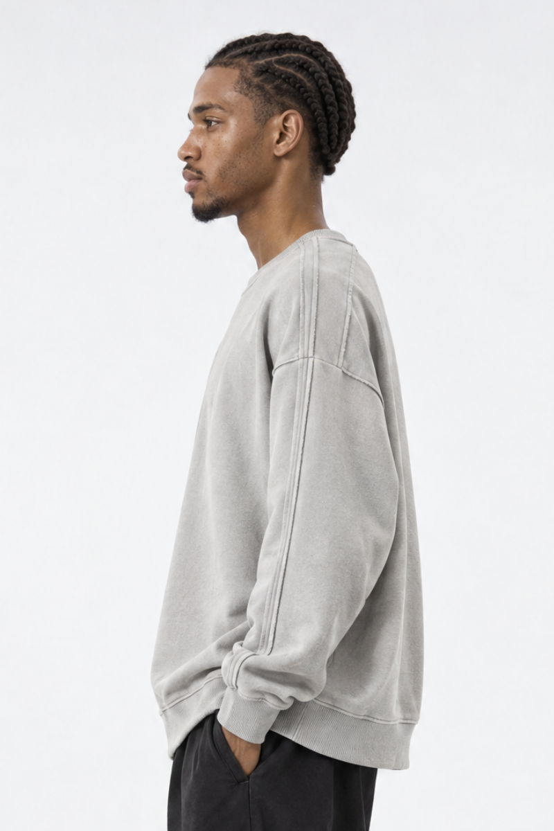 Men's Fall/Winter Fleece-Lined Dyed Vintage Pullover