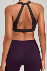 Women's Athletic Halterneck V-neck Cut Out Bra
