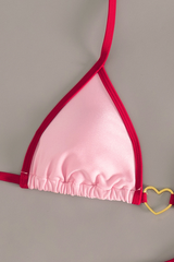 Women's Color Block Halterneck Side Tie Sexy Vacation Bikini