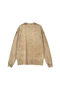 Unisex 100% Cotton Fall Vintage Washed Oversized Pullover