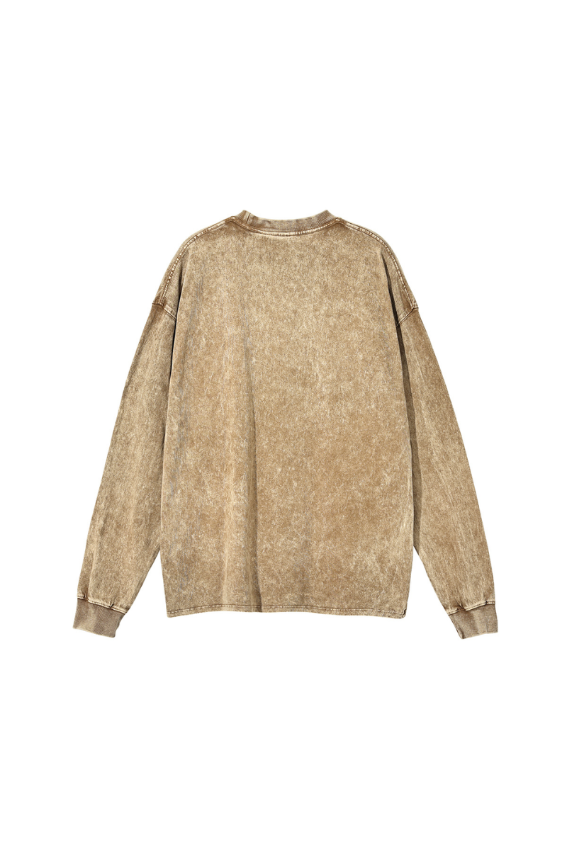 Unisex 100% Cotton Fall Vintage Washed Oversized Pullover