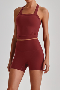 Women's High Impact Compression Tank Top&High Rise Short Set