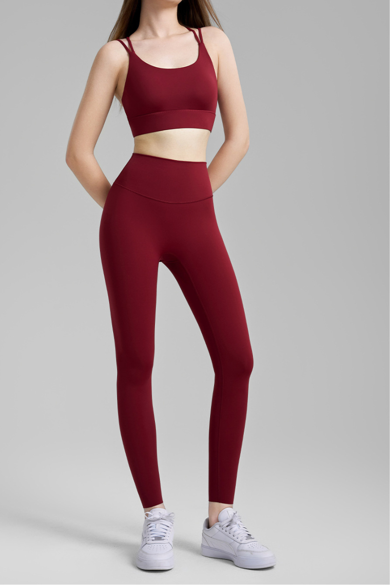 Women's U-Neck Crisscross Back  Bra And Leggings Yoga Sets