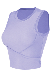 Women's Summer High-Elastic Padded Ribbed Sports Tank Top