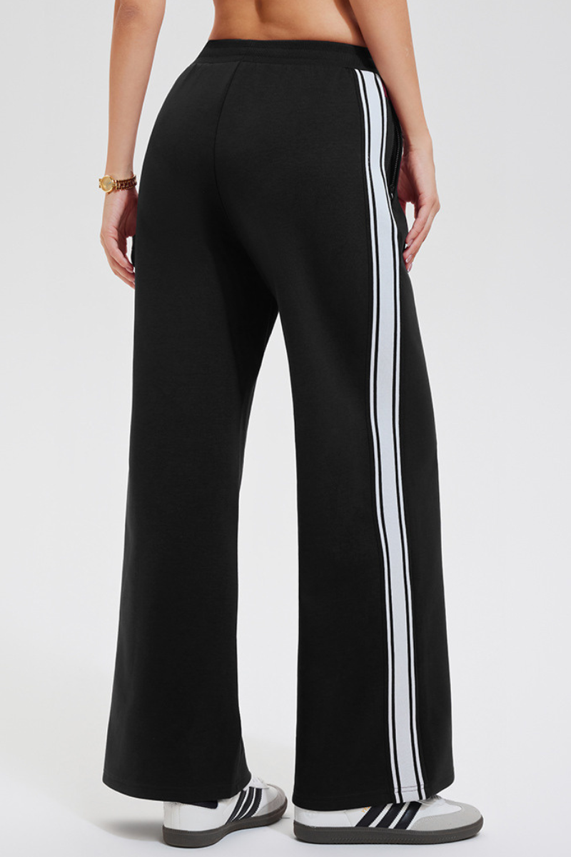 Women's Athletic Color-Blocked Straight-Leg Pants