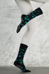 Women's Colorful Patterned Crew Yoga Grip Five-Toe Socks