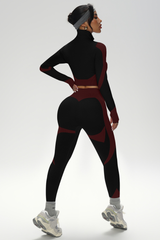 Women's Athletic Stand-Up Collar Seamless 2 Piece Set