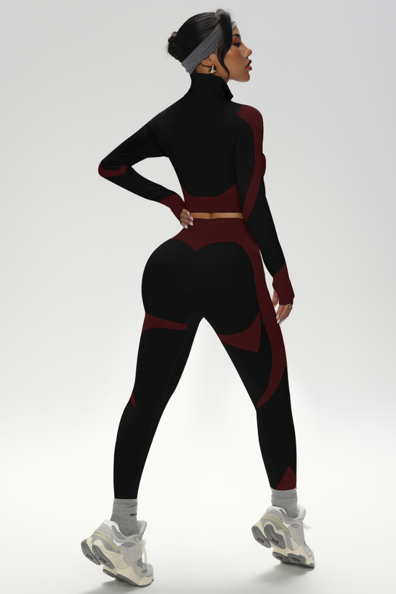 Women's Athletic Stand-Up Collar Seamless 2 Piece Set