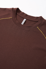 Unisex Sporty Contrast-Stitch Raglan Short-Sleeve T-Shirt