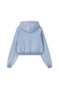 Women's Washed Short Hooded Sweatshirt