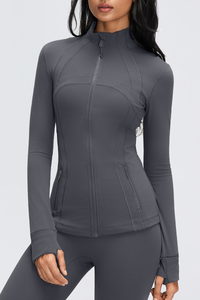 Women's Fall Stand Collar Slim Fit Breathable Sports Jacket