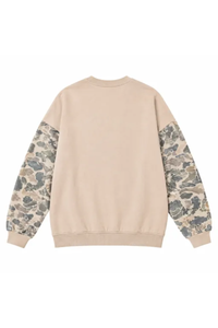 Women's Fall Color Block Camouflage Mockneck Sweatshirt