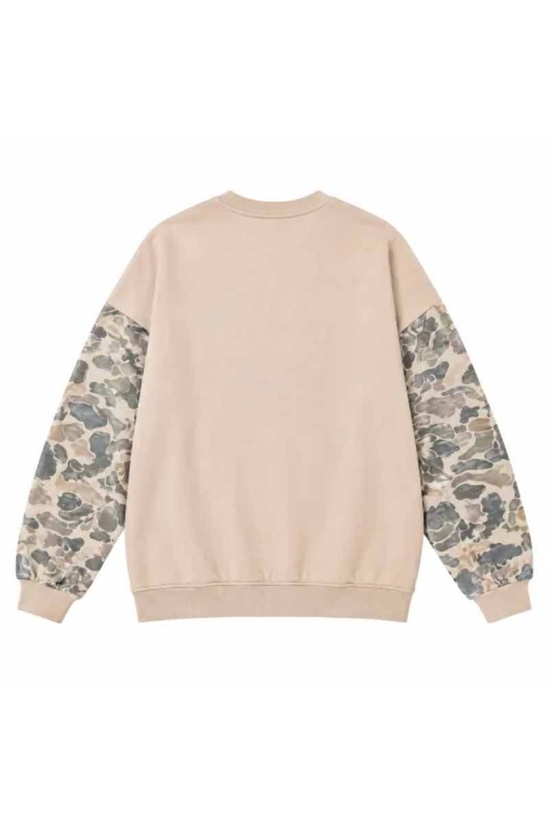 Women's Fall Color Block Camouflage Mockneck Sweatshirt