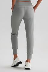 Leisure-style elastic-waist athletic pants