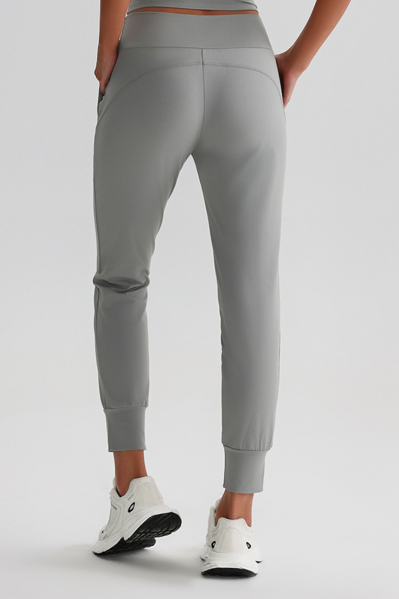 Leisure-style elastic-waist athletic pants