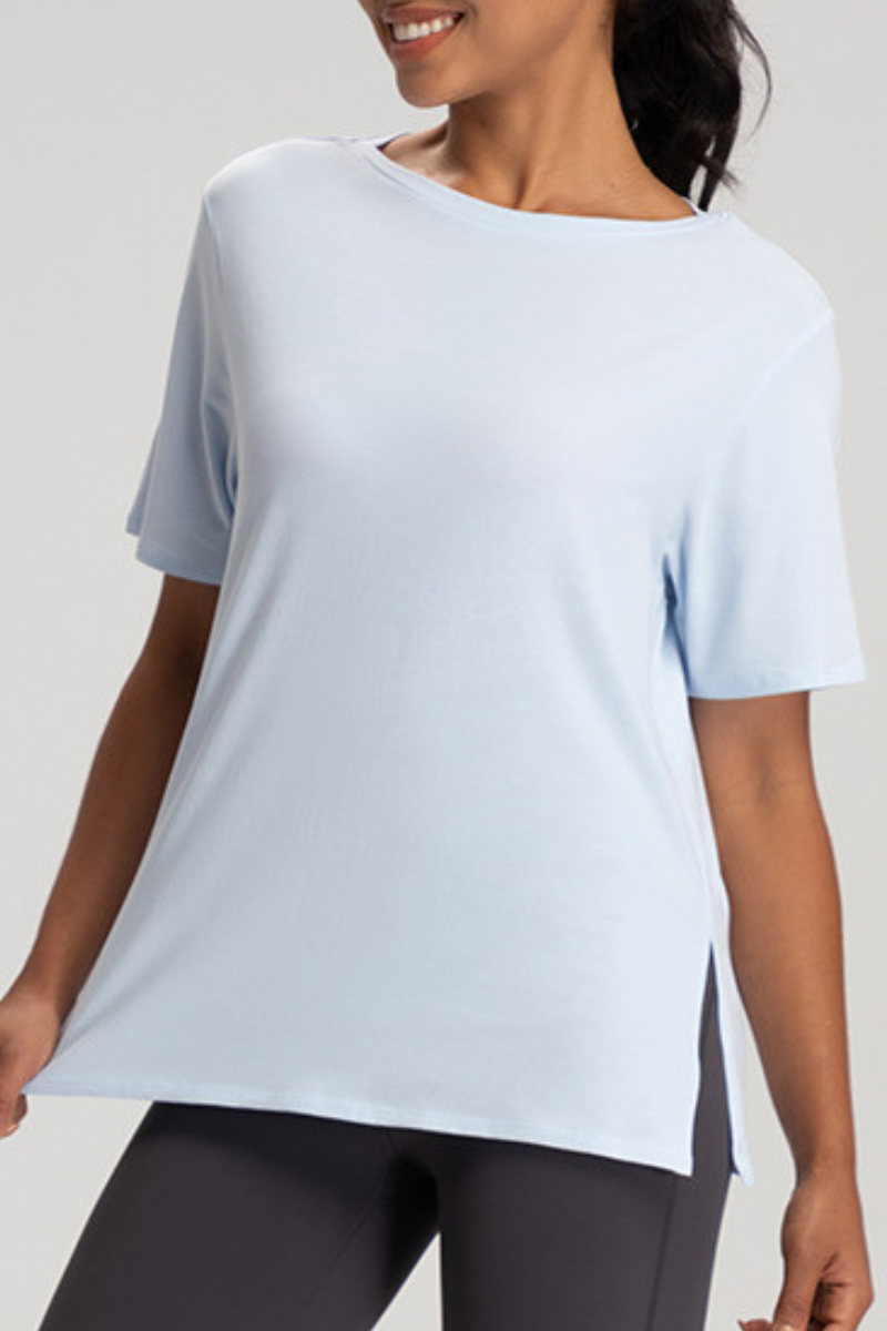 Women's Loose Quick-Dry Breathable Round-Neck Yoga T-Shirt