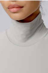 Women Soft Thin Stretch High Neck Slim Fit Yoga T-Shirt