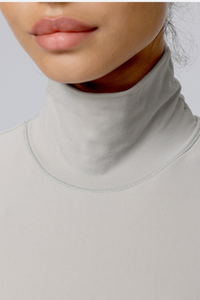 Women Soft Thin Stretch High Neck Slim Fit Yoga T-Shirt