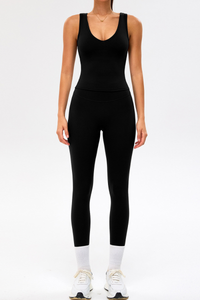 Women's Sport Sets:Wide Shoulder Straps Tank Top & Leggings
