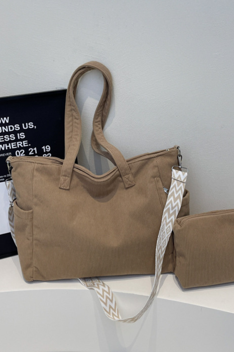 Women's Fall Corduroy Mother-Child Tote Bag Set