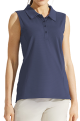 Women's Sleeveless Honeycomb Polo Golf Tennis Athletic Top